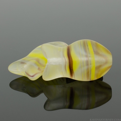 Fish (16x9mm) Crystal, Yellow, and Brown Transparent Stripe Mix Matte-osx