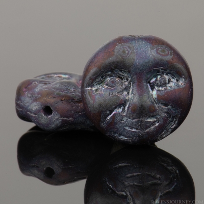 Moon Face (13mm) Metallic Blue and and Dark Bronze Finish Matte