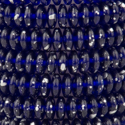 Disc Spacer (6mm) Cobalt Blue Transparent with Antique Silver Finish