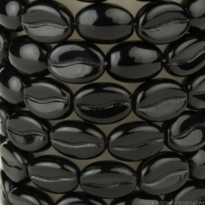 Coffee Bean (11x8mm) Jet Black Opaque
