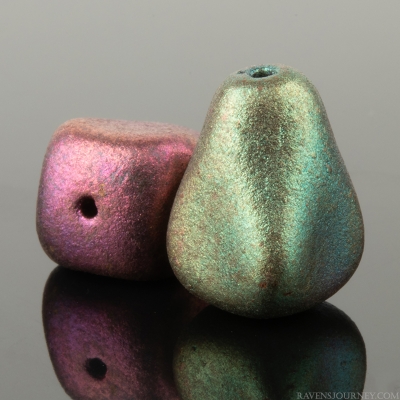 Old Style Drop (13x12mm) Metallic Rainbow Mix Opaque