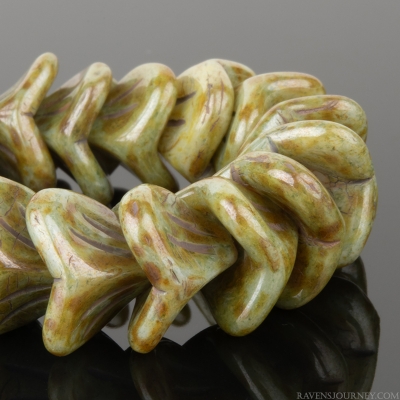Large Bellflower (12x9mm) Greenstone Finish Opaque (2)-osx