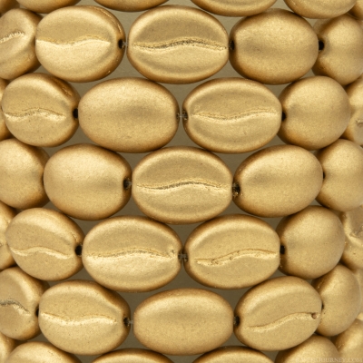 Coffee Bean (11x8mm) Metallic Gold Satin Finish