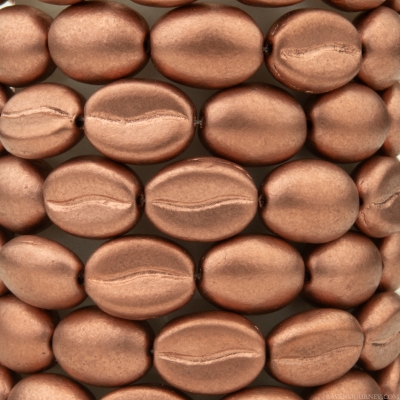 Coffee Bean (11x8mm) Metallic Copper Satin Finish