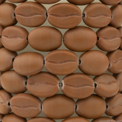 Coffee Bean (11x8mm) Sepia Brown Matte Opaque