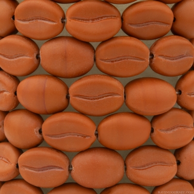 Coffee Bean (11x8mm) Ochre Brown Matte Opaque