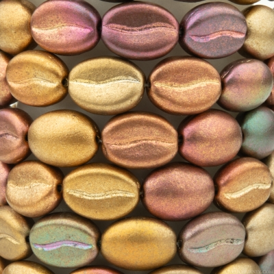 Coffee Bean (11x8mm) Metallic Rainbow Mix