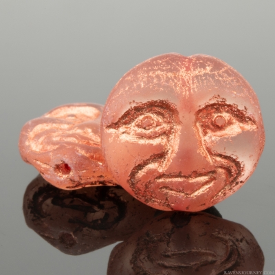 Moon Face (13mm) Pink Transparent Matte with Bright Copper Wash