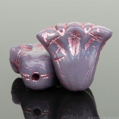 Lily (9x10mm) Purple Opaque with Pink Wash