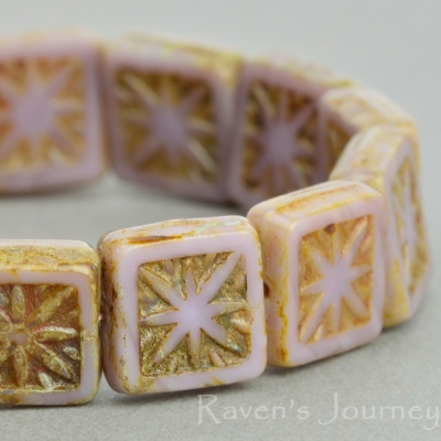 Square with Star (11mm) Purple Opaque with Picasso-osx