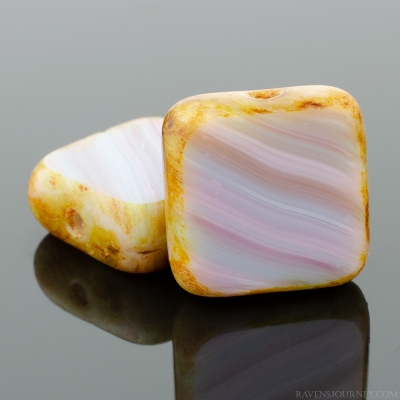 Square (11mm) Pink Blue Mix Opaque with Picasso-osx