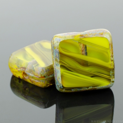 Square (11mm) Gaspiete Aqua Mix Opaque Transparent with Picasso-osx