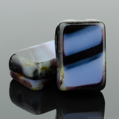 Rectangle (12x8mm) Jet Purple Mix Opaque with Picasso-osx