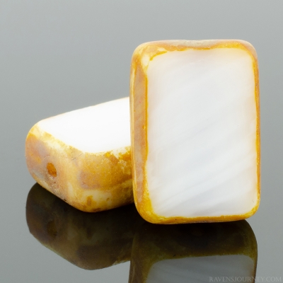 Rectangle (12x8mm) White Opaque with Picasso-osx
