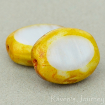 Oval (12x10mm) Grey Silk with Picasso-osx