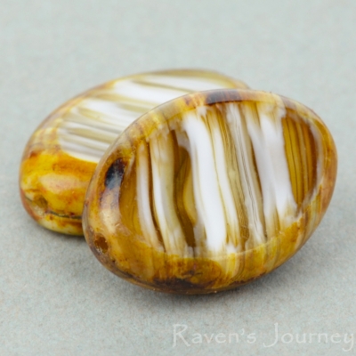 Oval (17x12mm) Smokey Topaz White Mix Opaque Transparent with Picasso-osx