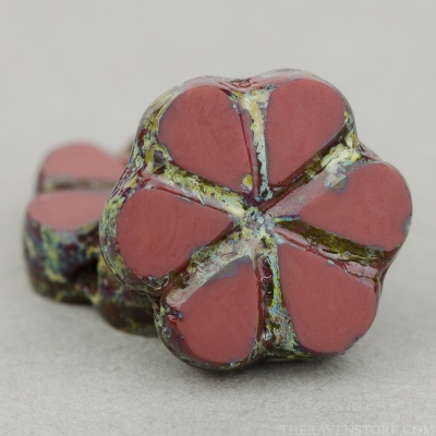 Small Flower (10mm) Brick Red Opaque with Picasso-osx