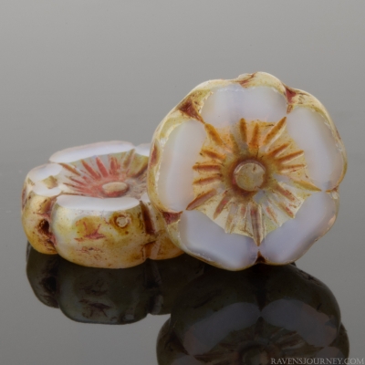 Hibiscus Flower (12mm) Lavender Purple Silk with Picasso Finish
