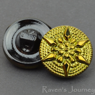 (18mm) Round Star Green Luster