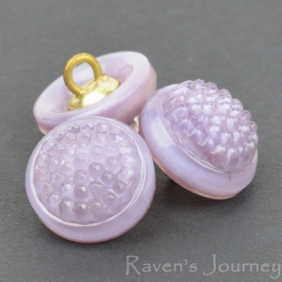 (12mm) Round Berry Button Purple Silk