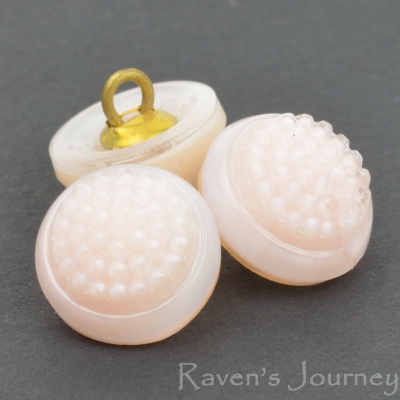 (12mm) Round Berry Button (Light) Pink Silk