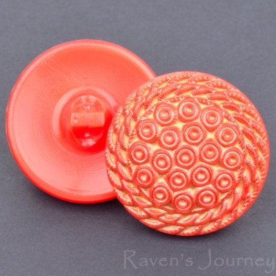 (27mm) Round Rope Design Red Silk with Copper Wash