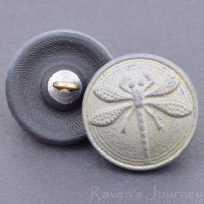 (18mm) Round Dragonfly Slate Grey Matte