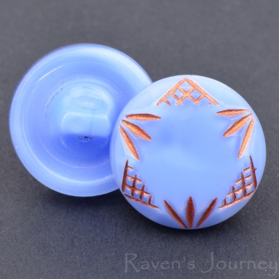 (13mm) Round Sapphire Blue with Copper Wash