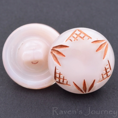(13mm) Round Pink Silk with Copper Wash