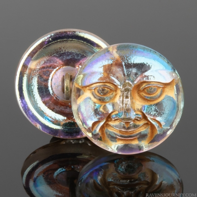 (17mm) Moon Face Aurora Borealis with Gold Wash
