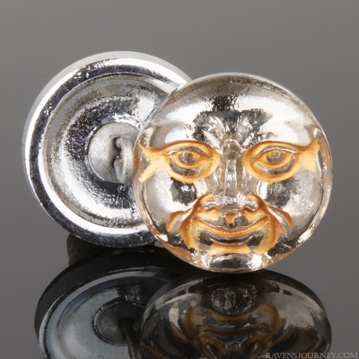 (17mm) Moon Face Champagne with Gold Wash