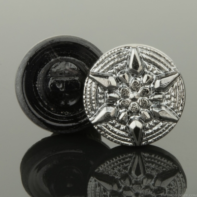 (13mm) Round Star Dark Silver Finish