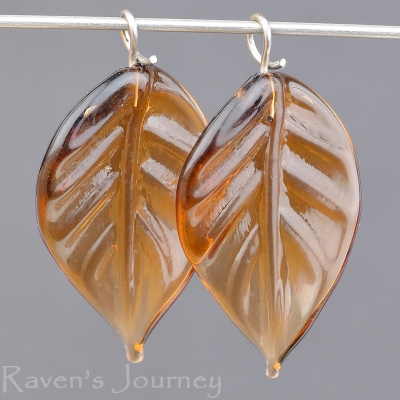 Lampwork Leaf (18mm) Topaz Brown