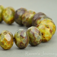Rondelle (9x6mm) Yellow Greenstone Finish