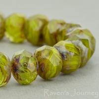 Rondelle (9x6mm) Gaspeite Crystal Mix Opaque Transparent with Picasso