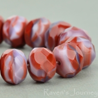 Rondelle (9x6mm) Rust Purple Mix Silk Opaline