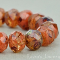 Rondelle (9x6mm) Brown Crystal Mix Opaque Transparent with Picasso Fullcoat
