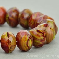 Rondelle (9x6mm) Red Gaspeite Mix Opaque