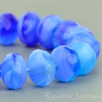Rondelle (9x6mm) Aqua Cobalt Mix Opaque Transparent