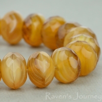 Rondelle (9x6mm) Amber Beige Mix Opaque Transparent