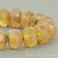 Rondelle (9x6mm) Yellow Pink Opaline Transparent with Picasso-osx