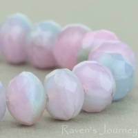 Rondelle (9x6mm) Pink and Lilac Purple Opaline Mix-osx