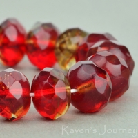 Rondelle (9x6mm) Ruby Topaz Mix Transparent-osx