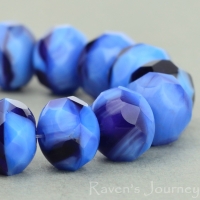 Rondelle (9x6mm) Blue Purple Mix Opaline Transparent