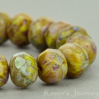 Rondelle (9x6mm) Gaspeite Purple Mix Opaque with Picasso Fullcoat