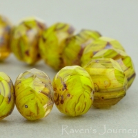 Rondelle (9x6mm) Gaspeite Brown Crystal Mix Opaque Transparent with Picasso