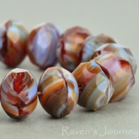 Rondelle (9x6mm) Orange Blue Red Mix Opaque Transparent