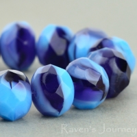 Rondelle (9x6mm) Turquoise Blue Purple Mix Opaque Transparent