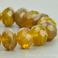 Rondelle (9x6mm) Olive Green Mix Opaque Transparent with Picasso-osx