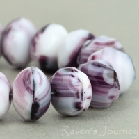 Rondelle (9x6mm) Purple White MIx Opaque Transparent #2-osx